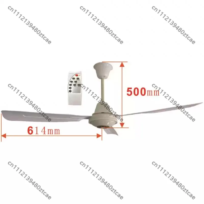 50 Inch Variable Frequency Ceiling Fan, Wide Voltage 12V DC Brushless Motor with Built-in Transformer, Remote Control Home