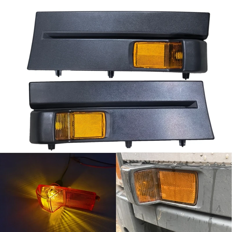 1Pair LH + RH Spare Parts for Scania Trucks SCE Foot Board 1779120  1486647 1779121  1486648 With Amber lights