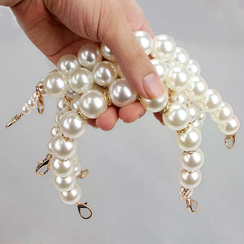 Vintage Mini Pearl Handbag with Beaded Chain for Ladies & Girls, Tote Bag Modify Tool, Pearl Chain Bag Ornament
