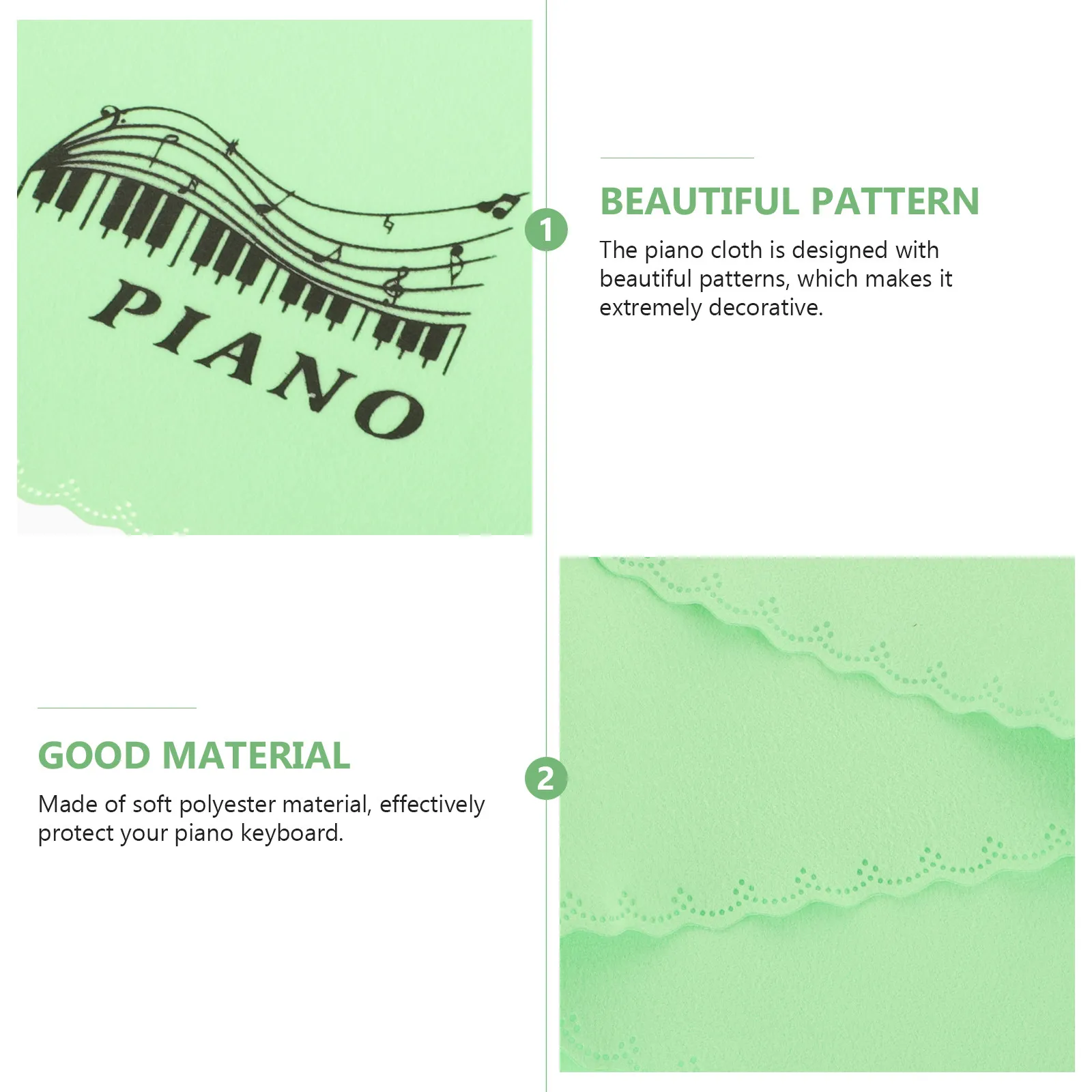 Piano Keyboard Cloth 88 Keys Premium Polyester Cover Protects Against Dust Scratches Oil Moisture Fits Grand Upright Piano