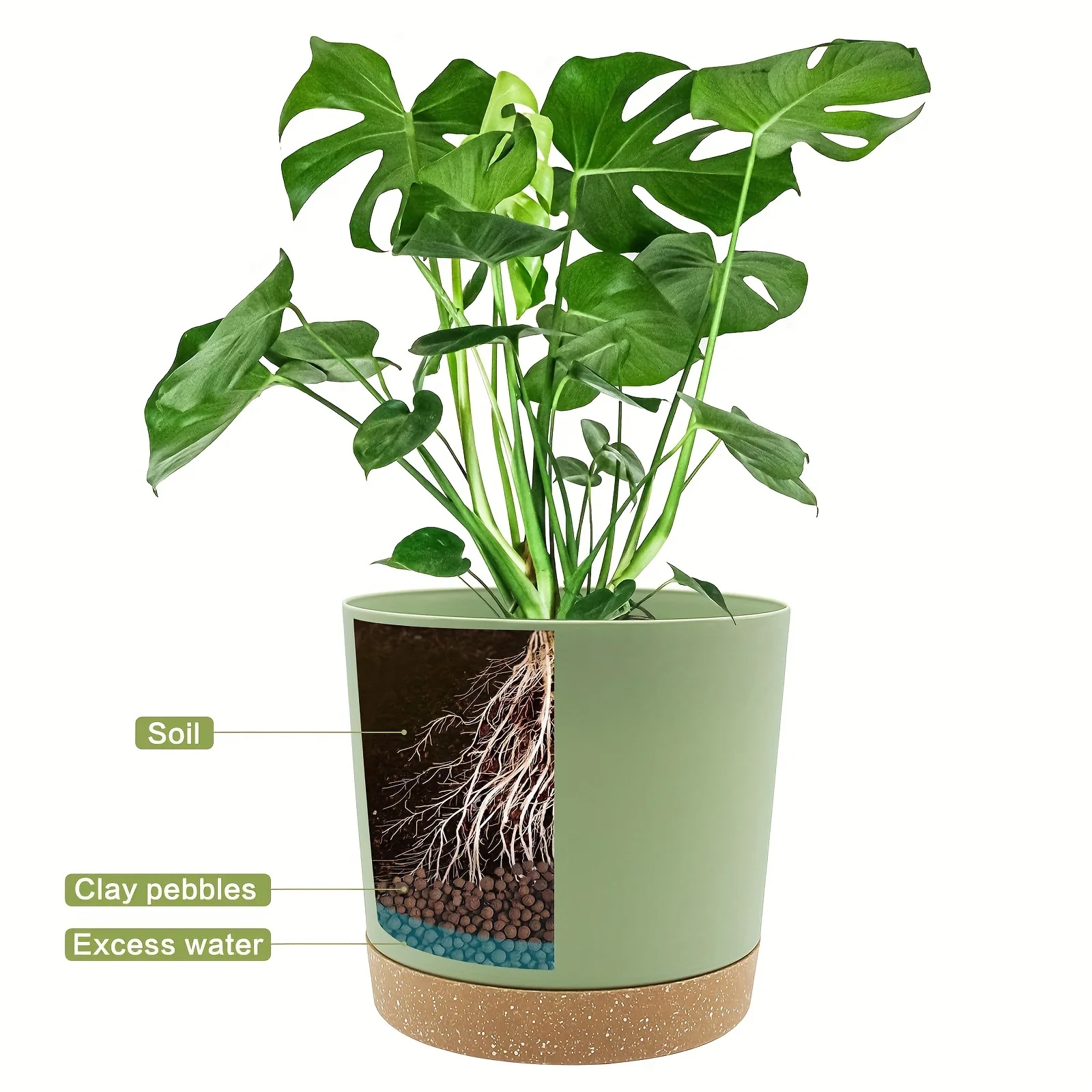 2 Stück 6,5-Zoll-Blumentöpfe mit abnehmbarem Boden, runder Blumentopf mit abnehmbarem Boden, für den Außenbereich, Garten, Heimbedarf – Detail 2