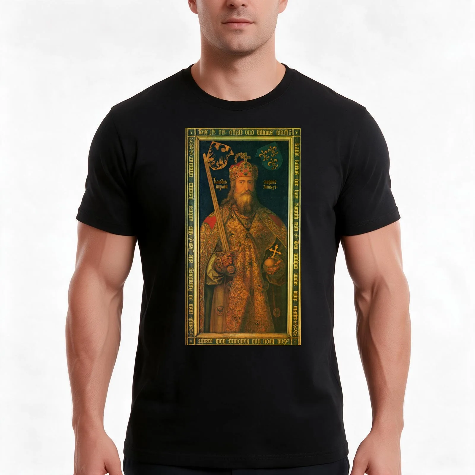 Charlemagne by Albrecht Durer T-Shirt Summer Casual Cotton Tee Oversized Streetwear Tops Vintage Graphic Print 100% Cotton