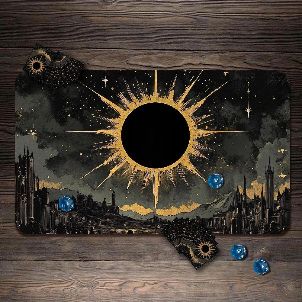 MTG Playmat, Dark Starry Sky Custom Play Mat, TCG Playmat with Zones desk accessories alfombrillas para escritorio