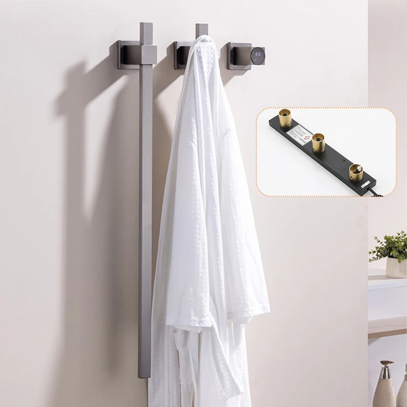 Oxg inteligente elétrico aquecido toalheiro aquecido toalheiro do banheiro cronometrado controle de temperatura instalação escondida 2 ou 3 barras