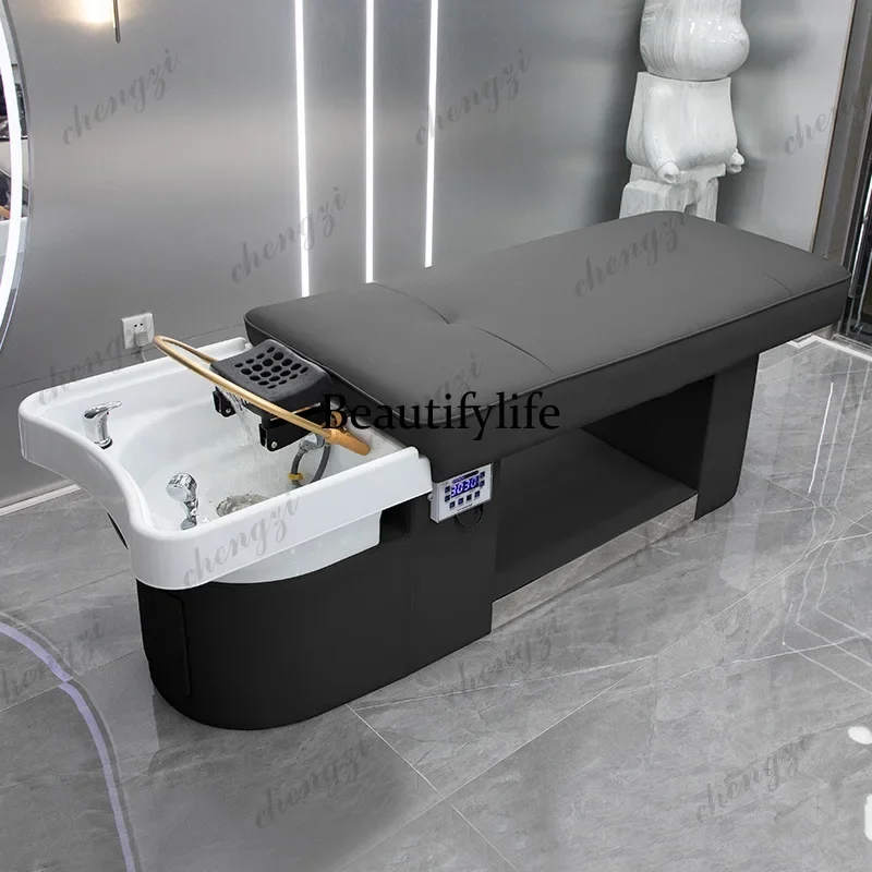 Z138  Haircutting Lounge Shampoo Chairs Ear icking Sink Stylist Beauty Shampoo Chairs Bed U Leather Furniture Letto Lavaggio