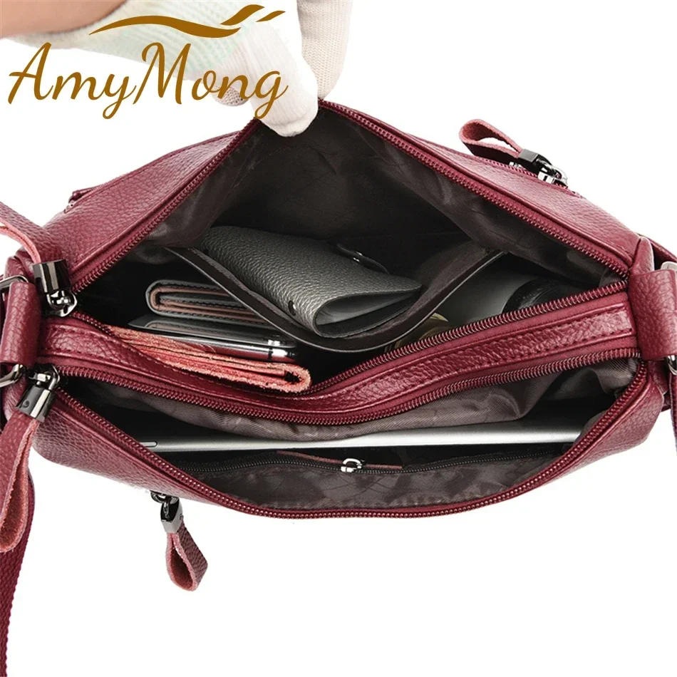 Genuine Brand Leather Sac Luxury Handbags Purse Women Bags Designer Shoulder Crossbody Messenger Bags Female 2024 Waterproof Bag