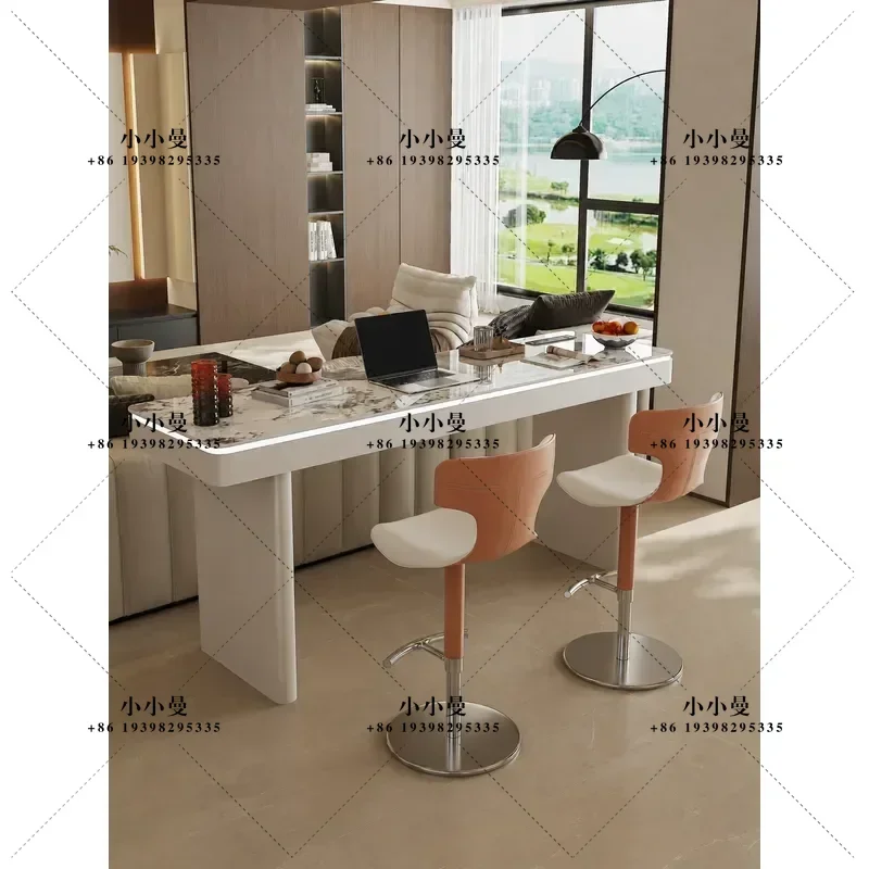 Rock Slab Bar Table Italian Light Luxury Living Room Sofa Back Partition Long Table Home Bar Desk Computer Table