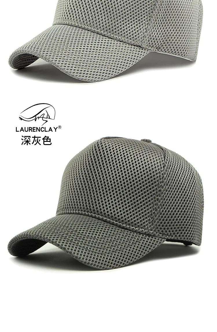 Men's Big Head High Crown Trucker Hats Breathable Full Mesh Snapback Baseball Caps Sun Protection Outdoor Plus Size 56-64cm