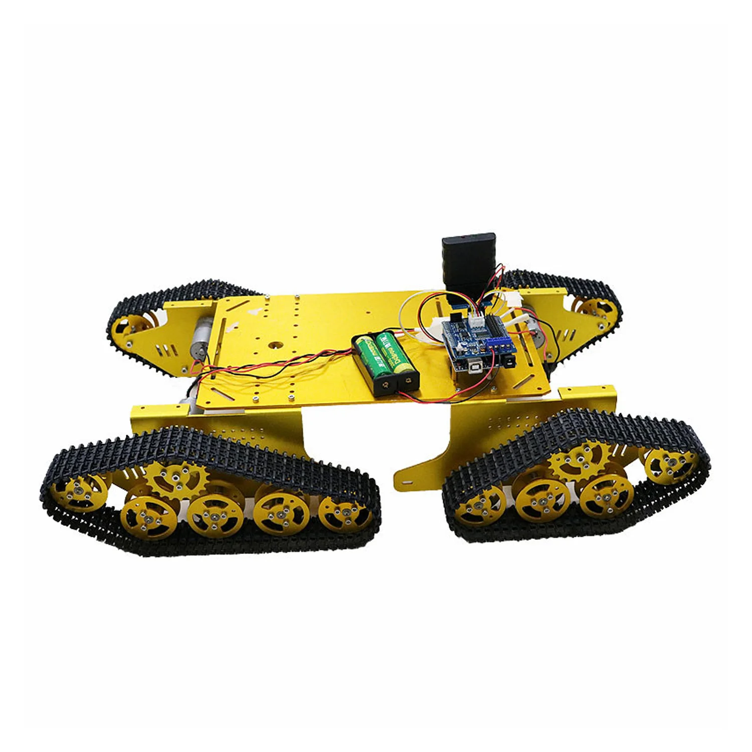 T900 Bluetooth/Mango/WiFi RC Control Robot tanque chasis Kit de coche con placa de desarrollo R3 + 4 tablero de controlador de Motor de carretera DIY