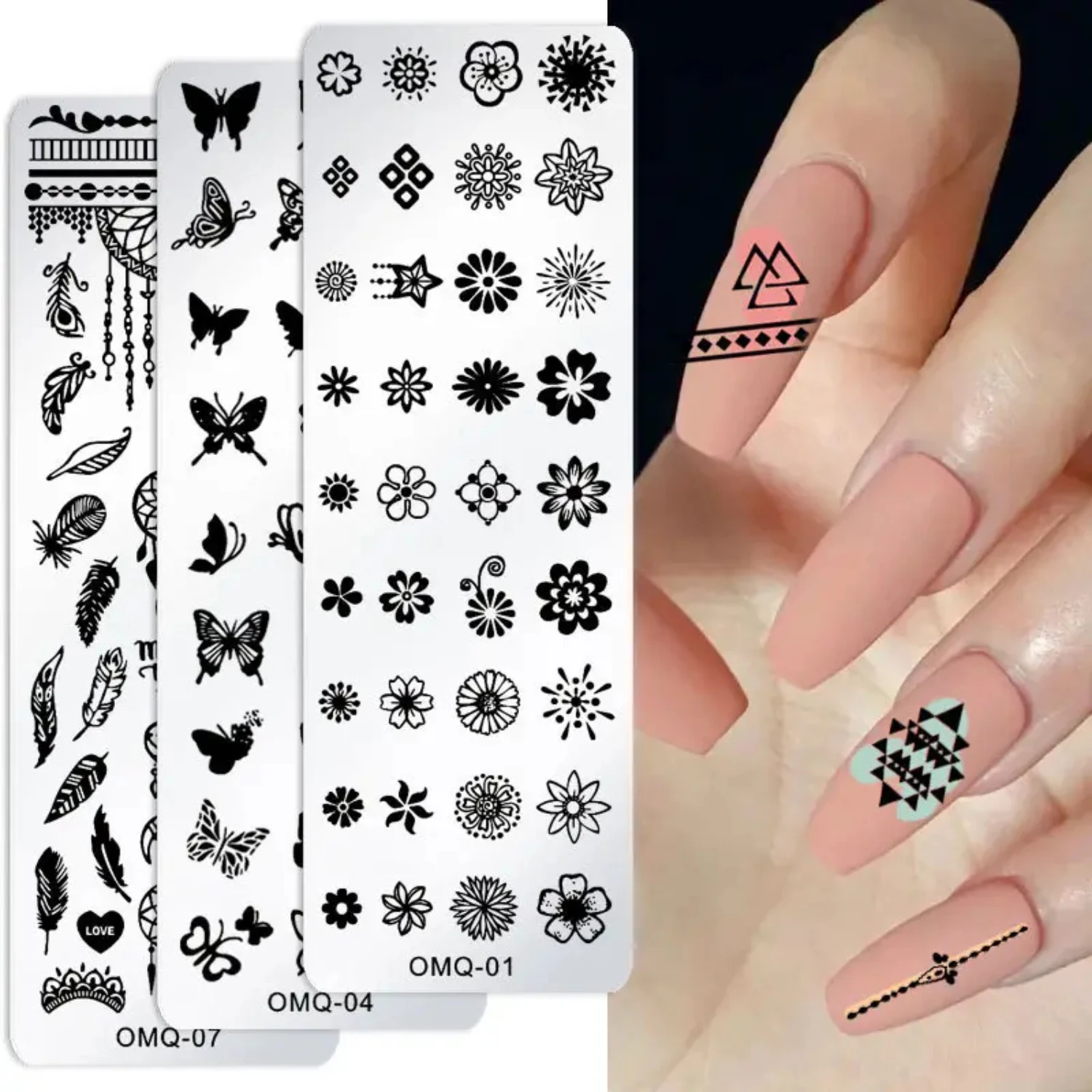 Transform your holiday manicures with our exquisite and mesmerizing Festive and Sparkly Marble Nail Stamping Plates for Hallowee