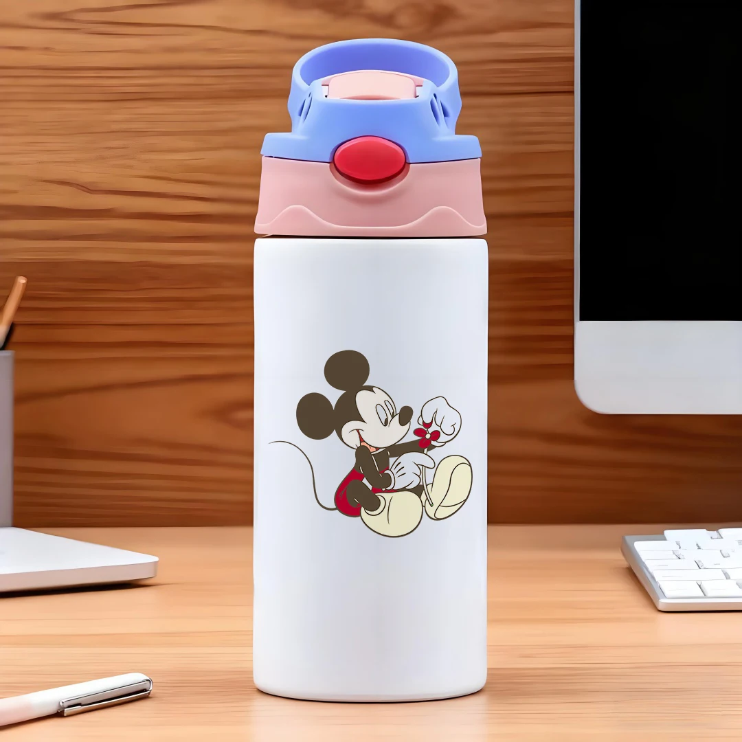 

Disney Mickey Mouse cartoon design big ears red overalls white gloves 304 stainless steel cartoon straw cup childrens water c