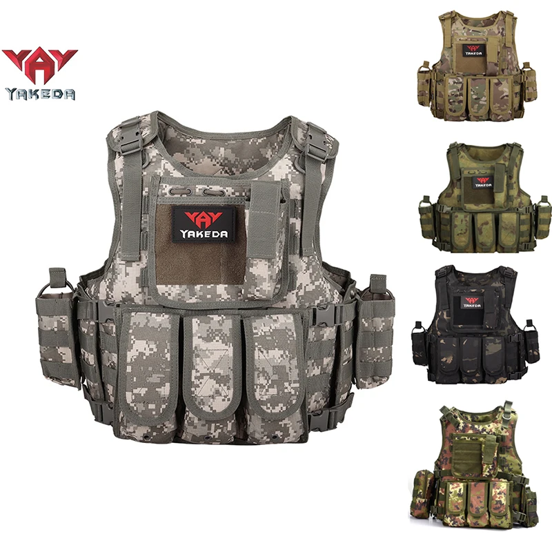 YAKEDA Amphibious Vest Outdoor Training Hunting Athletic Protective Vest Real CS Vest Equipment Multi-functional Training Appare