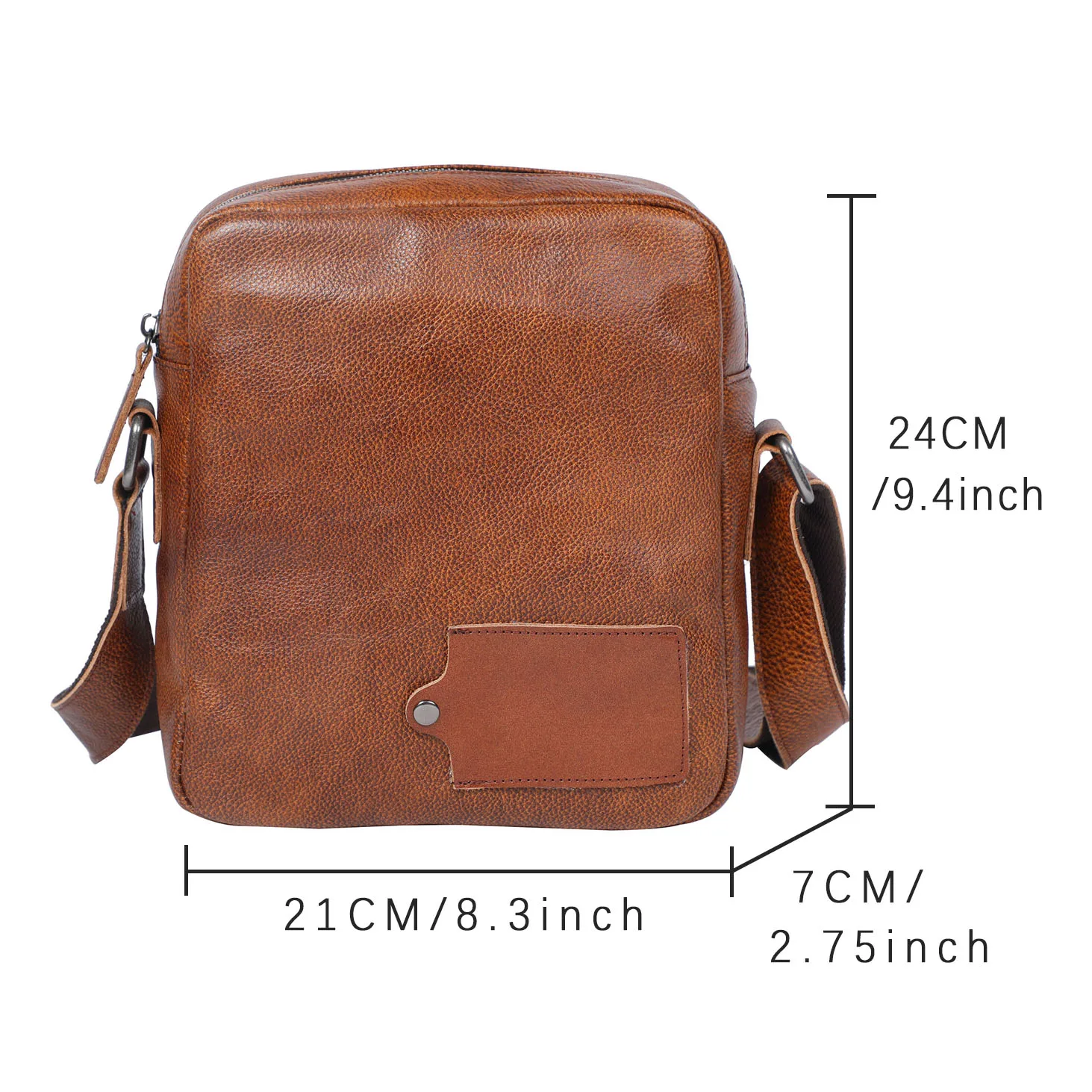 Vintage Echtleder Herren-Umhängetaschen Handgefertigte Crossbody-Messenger-Taschen für Männer Handy & Schlüssel – Detail 3