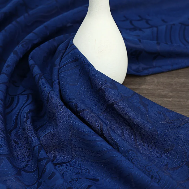 Obrázek 4: Čínské styl žakárové satén textilie oceán vlna střih silk-like látka pro kůň obličej sukně hanfu mamianqun kostým wide150cm