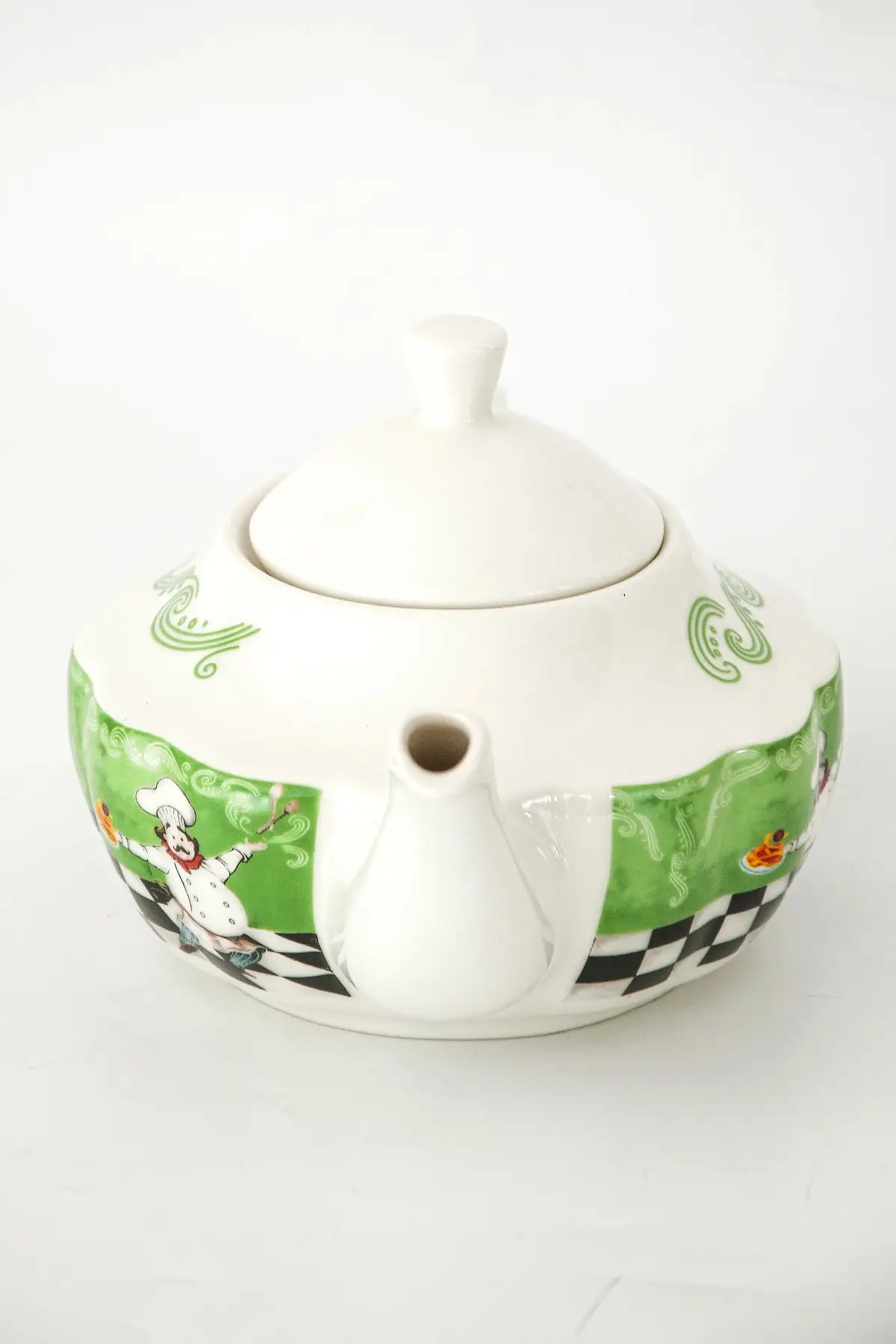 Green Chef Porcelain Teapot