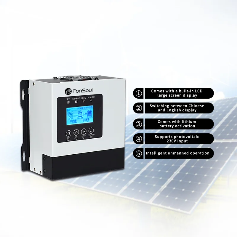 Fonsoul Solar MPPT Controller Charger 120A Max Photovoltaic Input 230V WiFi Remote Monitoring Lead-acid Lithium Battery 12V-96V