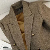 High-Quality Suit Jacket Women 2025 New Autumn Winter Word Pattern Blazer Coat Female Temperament Cool Design Unique Ladies Tops 6