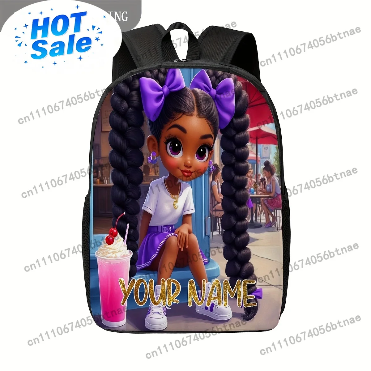 Custom African Girl Pattern School Bag - Personalized With Name, Ideal As A Birthday Or Anniversary Gift, For Teenager