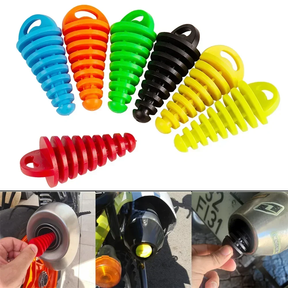 Exhaust Pipe Plug Motorcycle Motocross Tailpipe PVC Air Bleeder Plug Wash Plug Pipe Protector for Honda KTM Yamaha Kawasaki