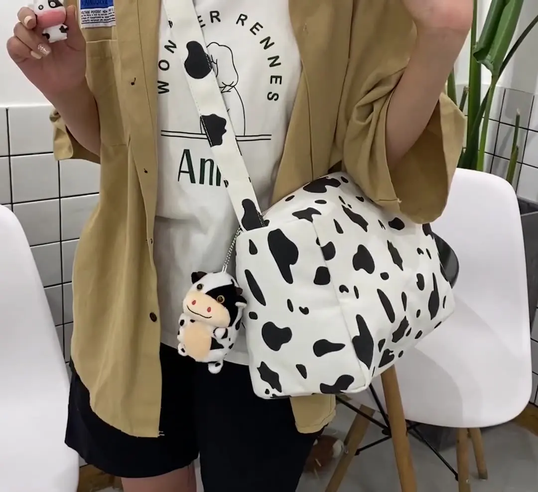 cow print tote bag Trendy Pattern Spots Animal Cute Shoulder Bag Business PU Leather Tote Bag Design Shopper Bags