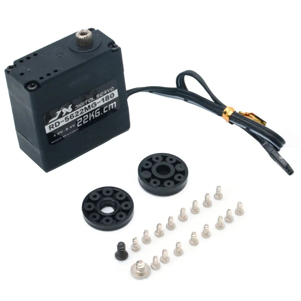 JX RD-5622MG 22 كجم 180/300 درجة الدقة ميتال جير عزم دوران كبير روبوت سيرفو محور مزدوج توجيه والعتاد #1