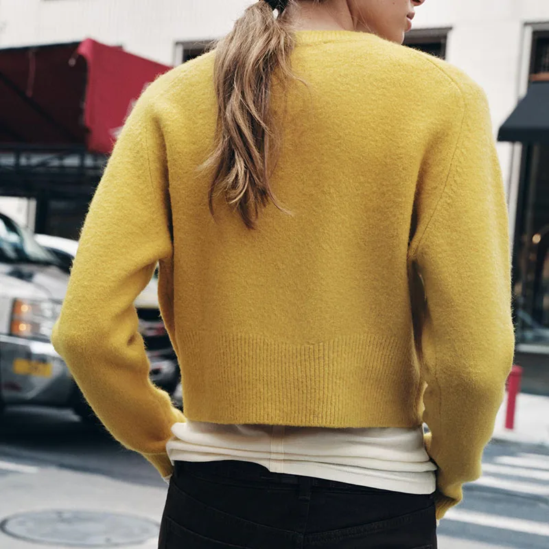 Soft Basic round Ne Long Sve Knitted Sweater New Arrival Autumn Women's Casual Loose Fit Knitted Top for Teen Girls