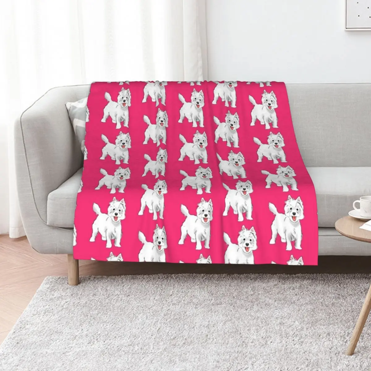 Westie, West Highland White Terrier Throw Blanket Multi-Purpose Comforter Sofa Quilt Kid'S Hair Soft Big Blankets