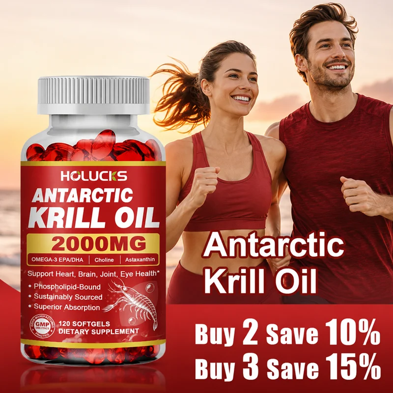 High Absorption Krill Oil Supplement, with Phospholipids & Omega 3, Improve Memory, Liver & Cardiovascular Health
