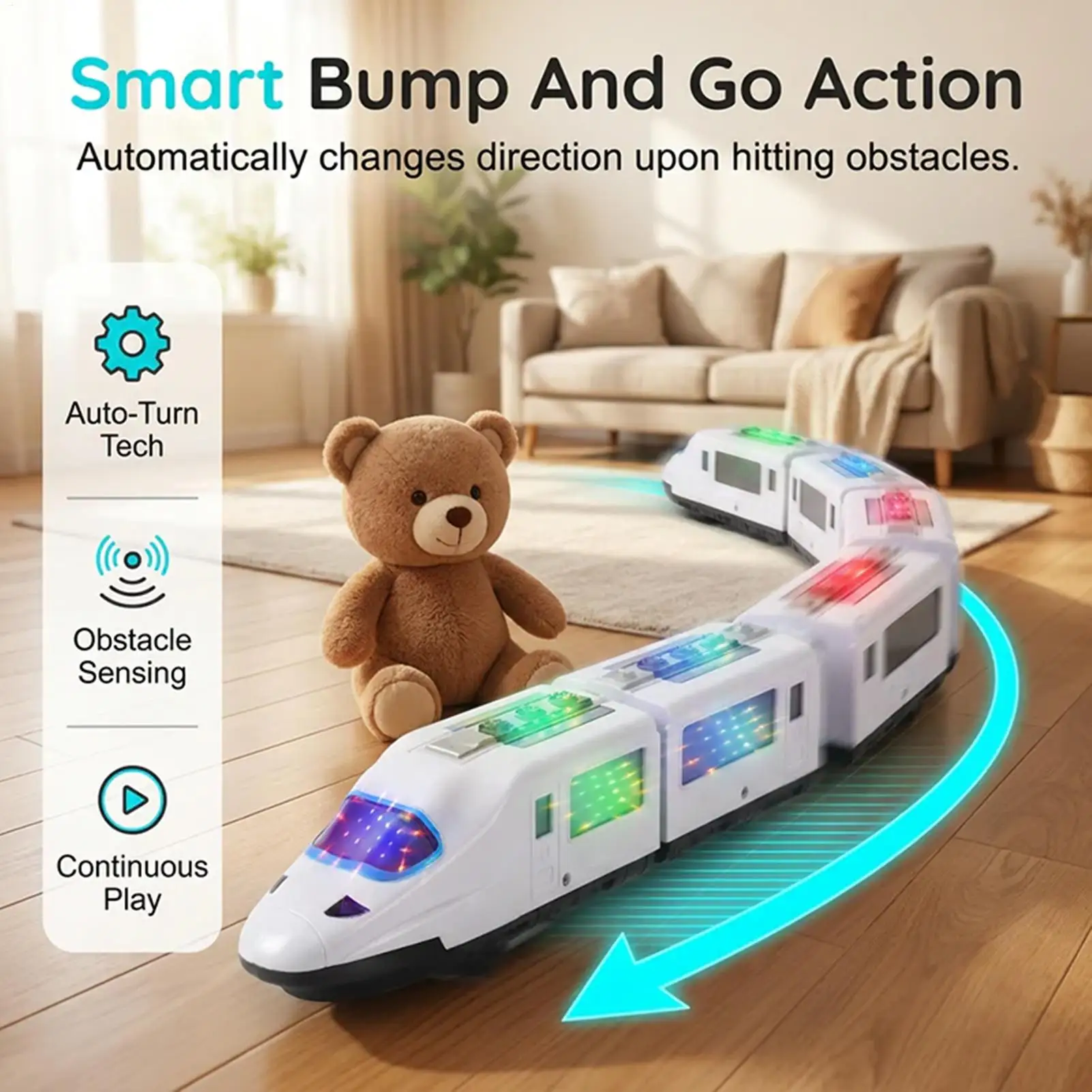 Toy Train For Kid Interactive Retro Fun Light Up Electric Train Set For Kids Boys Girls Children Home Bedroom Kindergarten