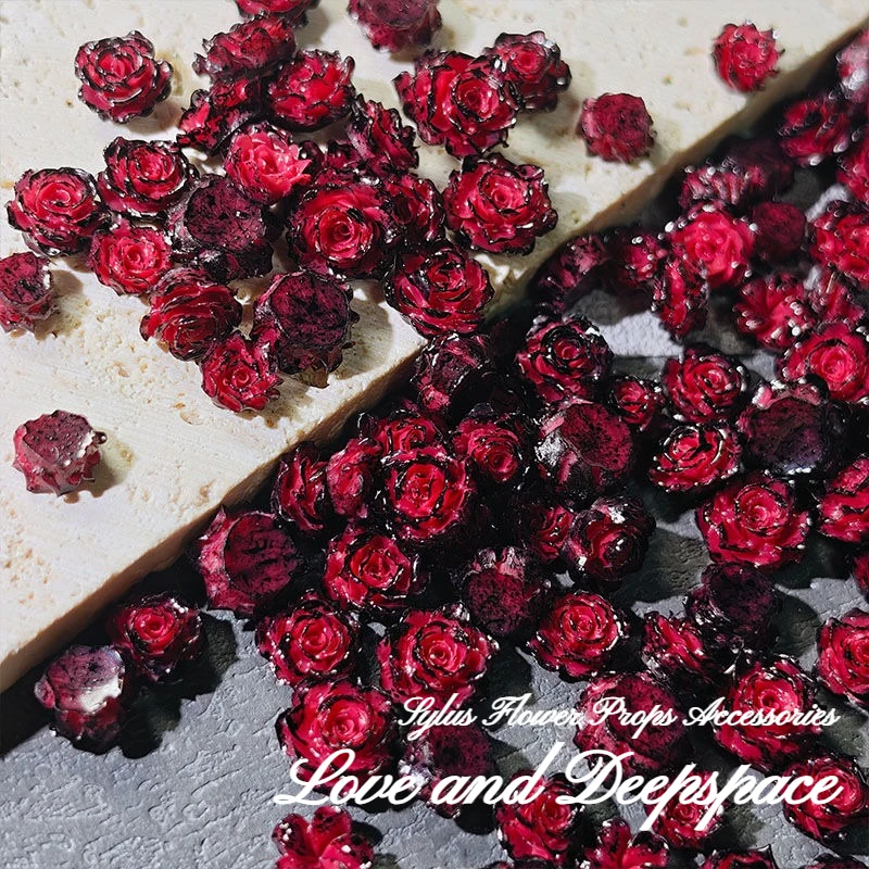 20/50/100PCS Love and Deepspace Sylus Black Red Flower Decorative DIY Wig Nail Art Earrings Costumes Props Accessories Fans Gift