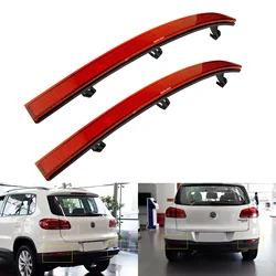 ANGRONG 1 Pair Rear Bumper Reflector Assembly Red Lens Cover Left & Right No Light For VW Tiguan 5N 2008-2015