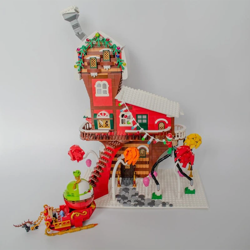 

1331PCS MOC Street View Whoville Grinch Dollhouse Model Custom Brickss Architecture DIY Assembly Display Home Decor Gift Blocks