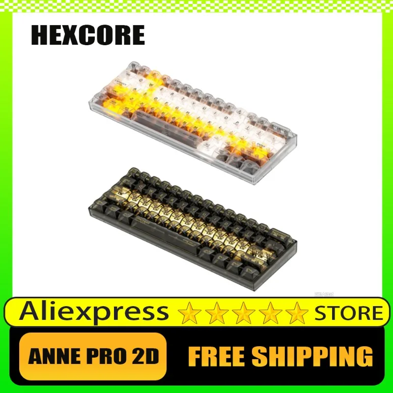 

HEXCORE ANNEPRO 2D Механическая клавиатура RGB Подсветка 60% конфигурации Проводная Bluetooth-клавиатура с возможностью горячей замены Клавиатура для ПК
