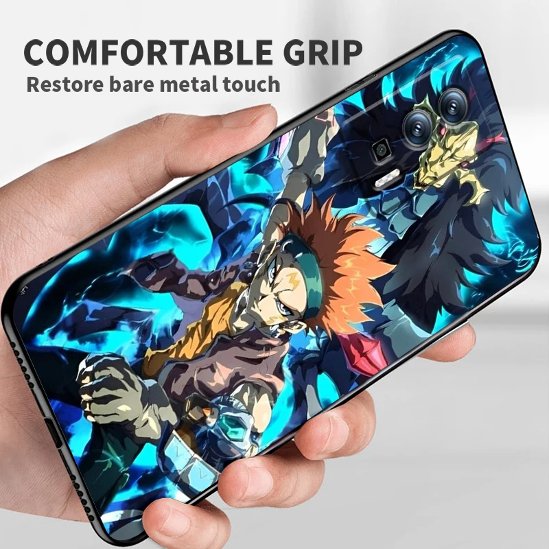 جراب هاتف أنيمي وحوش مبارزة رائعة ، أسود فوندا ، مناسب لـ شاومي ريدمي 9A ، 9C ، 9AT ، 10C ، 9 ، 9T ، 10 ، 12C ، 13C ، A3 ، 12 ، K60 ، a1 ، K50 ، K40 ، 5G
