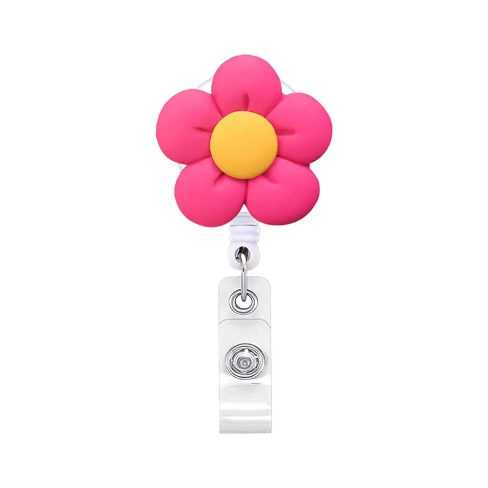 

New Design Flower Chest Card Students Keys Lanyard Name Card Holder Nurse Badge Holder Retractable Badge Reel ID Card Clips