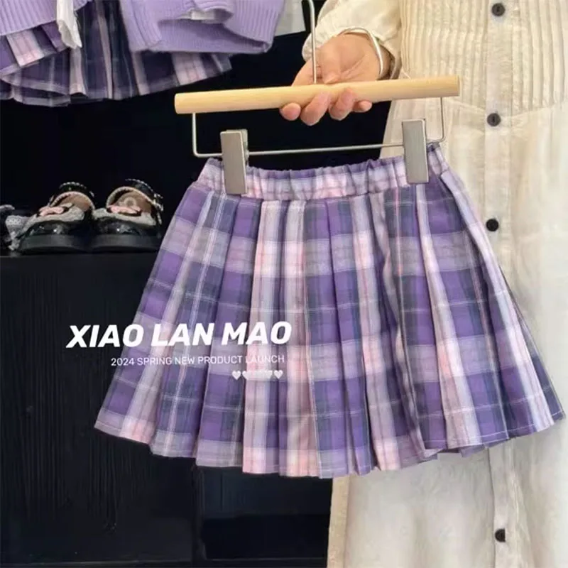 سانريو كورومي الكرتون الفتيات Jk دعوى الربيع لطيف المألوف نمط Preppy ثلاث قطع دعوى سترة محبوك سترة مطوي تنورة جديد