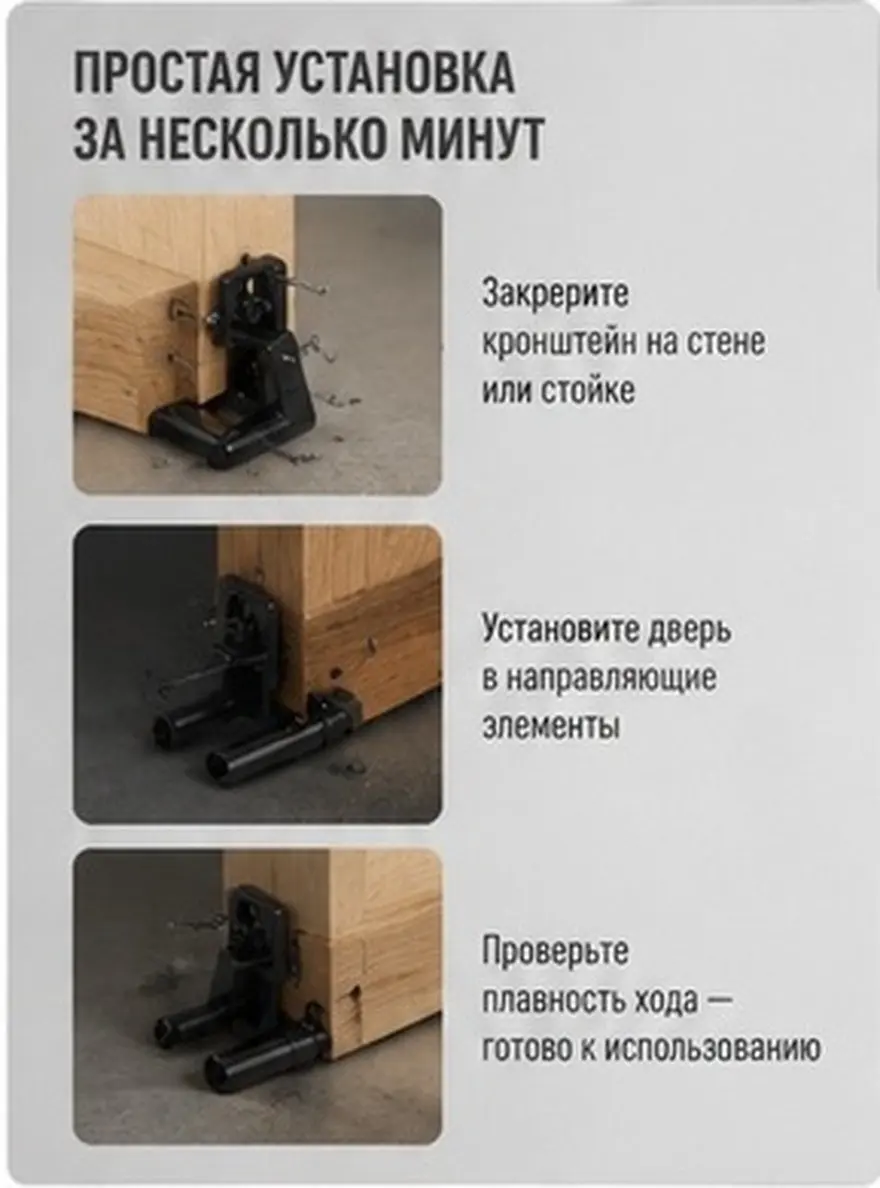 Wall Mounted Adjustable Sliding Barn Door Bottom Guide Smooth Operation Floor Guide Hardware Accessories Sliding Door Hardware