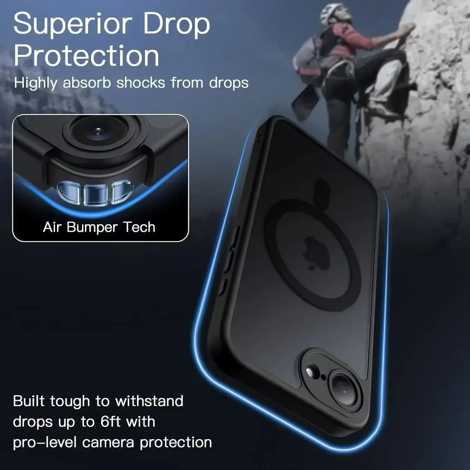 

Luxury Matte Clear Case for iPhone 17 Pro Max 17 Pro 17 Air, with Strap & Camera Protection, MagSafe Wireless Charging Cover