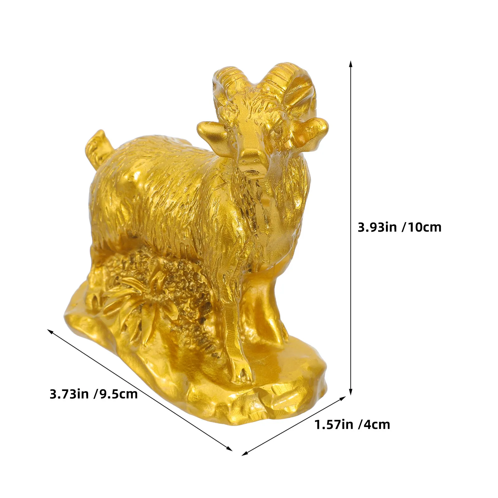 Resin Zodiac Goat Sculpture Realistic Sheep Statue Feng Shui Desktop Ornament Chinese New Year Decor view 3