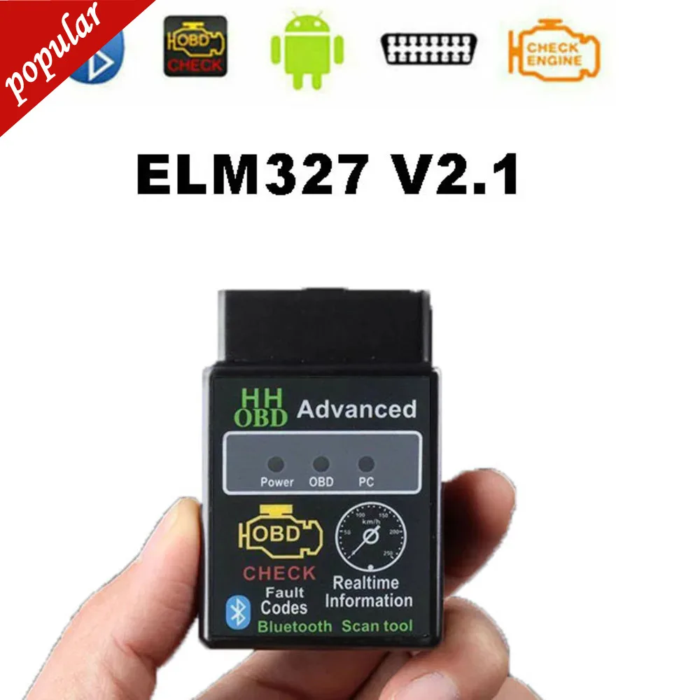 

2024 Hot OBD2 HH OBD ELM327 V2.1 Bluetooth OBDII CAN BUS Check Engine Car Auto Diagnostic Scanner Tool Adapter For Android