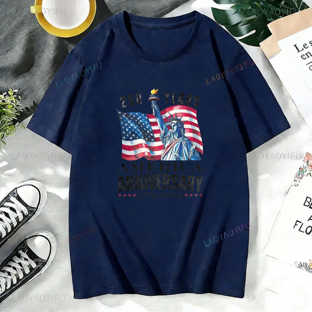Happy 250th USA Anniversary Shirt USA 250 TShirt Statue of Liberty Women Tee Semiquincentennial Gift 1776-2026 Tees