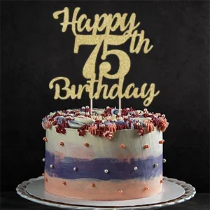 1 Stück 75. Geburtstagstorten-Topper für „Happy Birthday“, Geburtstagstorten-Topper, Tortendekoration – Detail 3