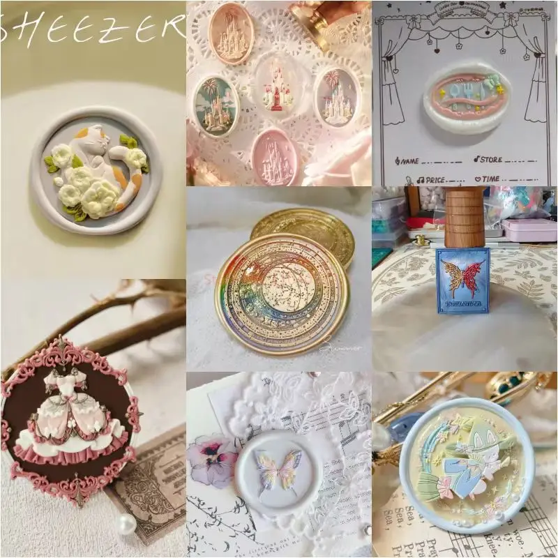 Brandwerende Prinses Stempel Hoofd Sprookje Rok Kawaii Serie Vuur Verf Zegel Buitenaardse Reliëf Koperen Hoofd Handgemaakte Diy Speelgoed Geschenken