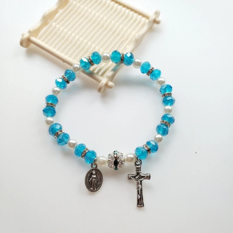 Rosary Style Bracelet for Christmas, Catholic Decoration, Charm Ornament, Present Supplies, Drop Shipping