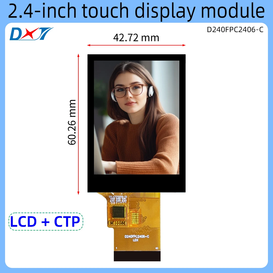 2.4 inch LCD touch screen RGB interface capacitive touch CTP ST7789 resolution 240*320 LCD TFT LCD panel