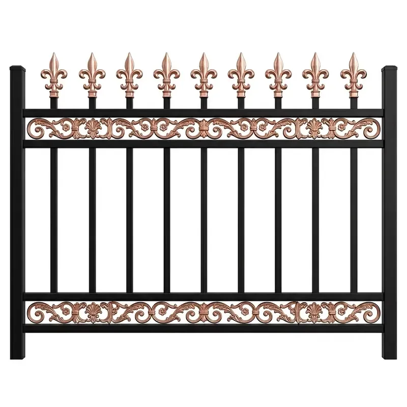 Powder Coated Aluminum Alloy Slat Privacy Fence Panels Galvanized Steel Guardrail Balustrade Rust Resistant European Outdoor