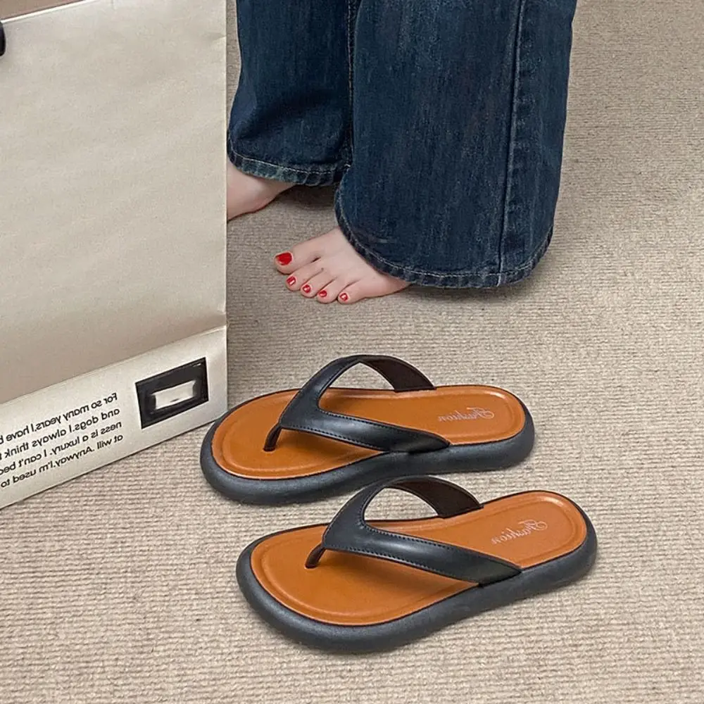 

Простые летние сандалии-стринги на плоской подошве, мягкие шлепанцы с застежкой на носок, женские нескользящие пляжные тапочки из ЭВА для отдыха, ванны