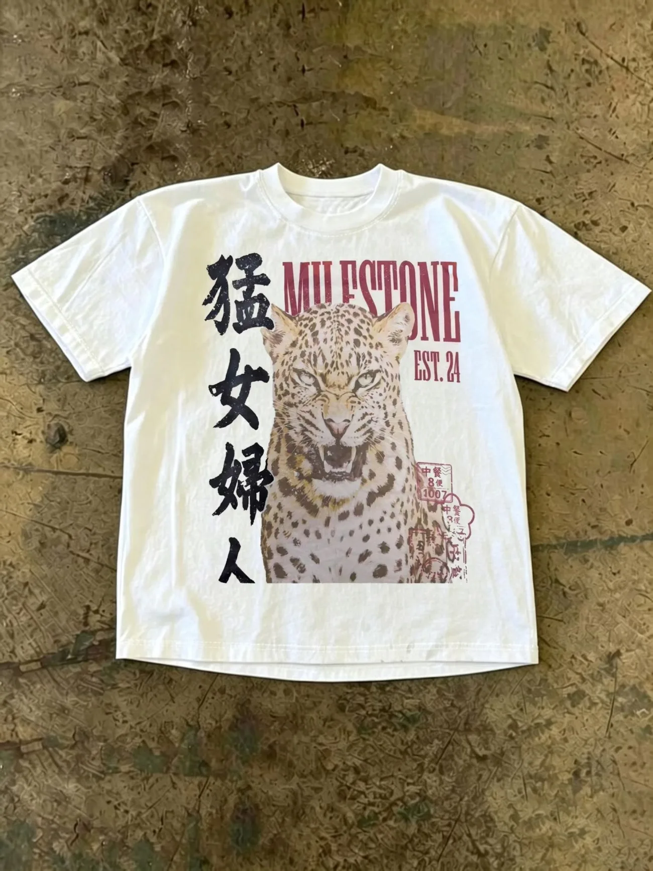 Men Women Y2K High Street Style Leopard Head Letter Print Short Sleeve T-Shirt Loose Fit Crew Neck Cropped Casual Streetwear Top