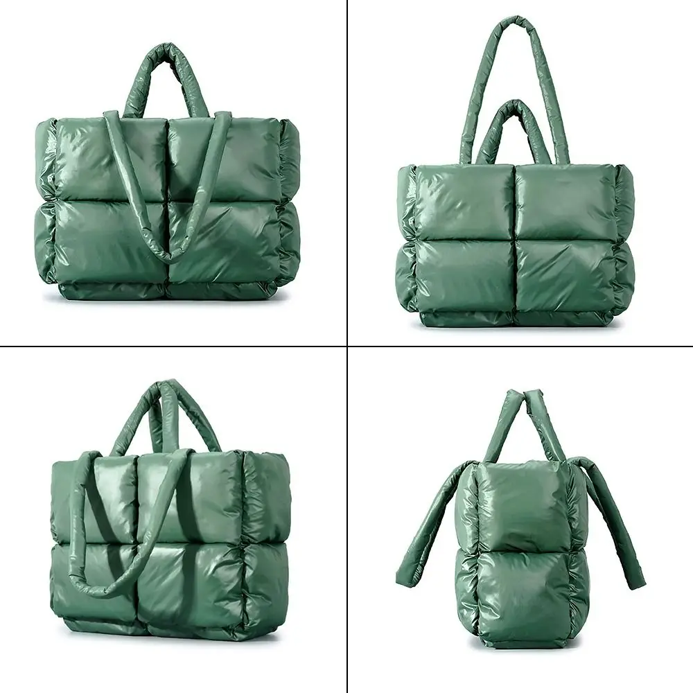 Grand sac fourre-tout matelassé avec fermeture éclair pour femme, sac Hobo moelleux, doux, léger, moelleux, initié, rembourrage en duvet, luxe