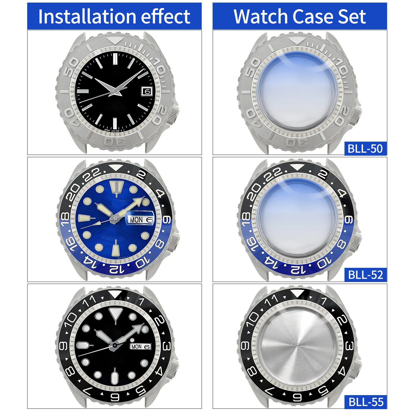 Mattes 3.8 SKX Silber-Uhrengehäuse, Krone bei 4 Uhr, Edelstahl-Finish, MOD NH36, Keramikeinsatz, Saphirglas, kundenspezifische Teile – Detail 4